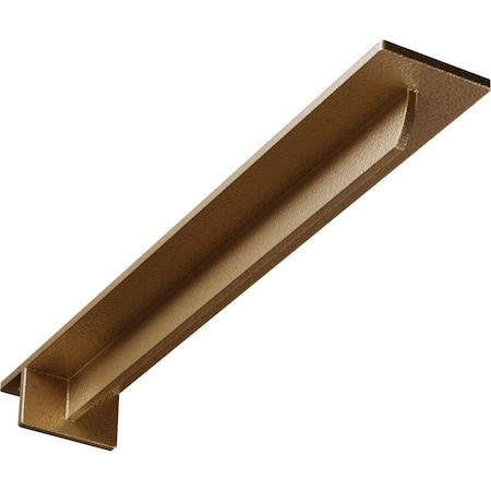 Ekena Millwork Heaton Hidden Support Steel Bracket w/ 16" Support Depth, Hammered Gold 3"W x 20"D x 2"H BKTM03X20X02HEHGO